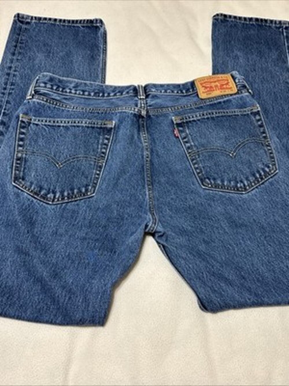 Levi's 505 Straight Fit Mens Size 36x34 Dark Stonewashed Finish Denim Western